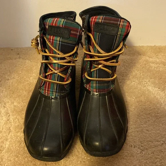 Sperry x J. Crew Duck Boots Plaid Tartan Size 9 - Picture 4 of 9
